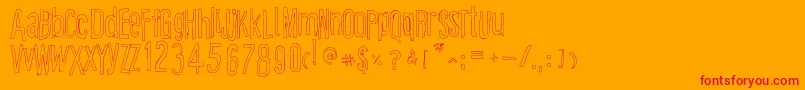 CartoonEastOutline Font – Red Fonts on Orange Background