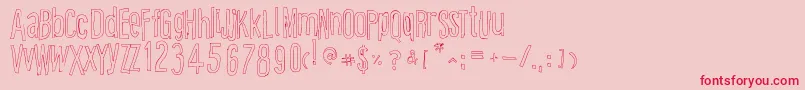 CartoonEastOutline Font – Red Fonts on Pink Background