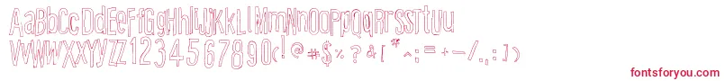 CartoonEastOutline Font – Red Fonts on White Background