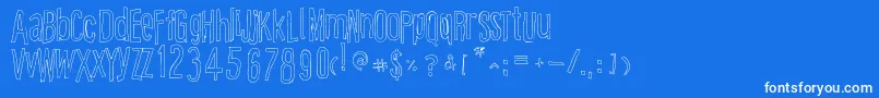 CartoonEastOutline Font – White Fonts on Blue Background