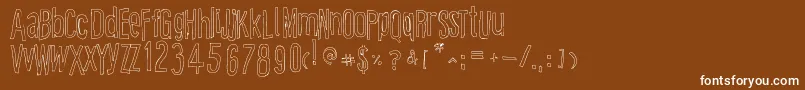 CartoonEastOutline Font – White Fonts on Brown Background