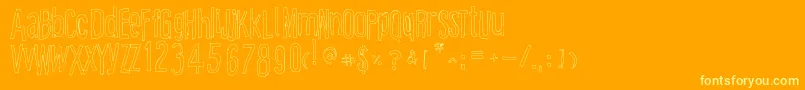 Шрифт CartoonEastOutline – жёлтые шрифты на оранжевом фоне