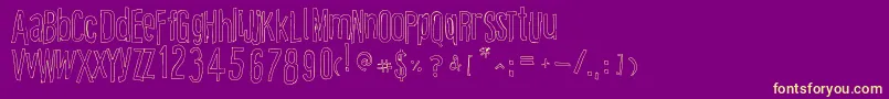 CartoonEastOutline Font – Yellow Fonts on Purple Background