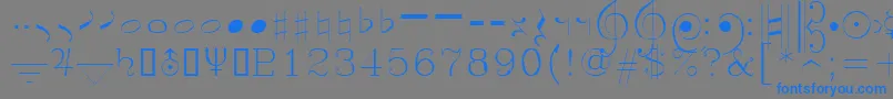 Шрифт Symusic – синие шрифты на сером фоне