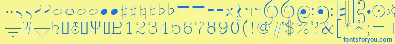 Шрифт Symusic – синие шрифты на жёлтом фоне