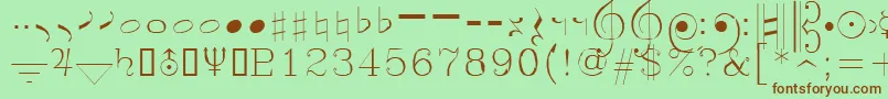 Symusic-fontti – ruskeat fontit vihreällä taustalla