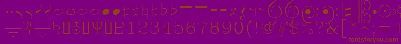 Symusic-fontti – ruskeat fontit violetilla taustalla