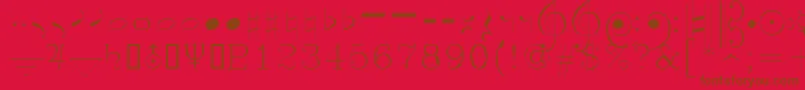 Symusic Font – Brown Fonts on Red Background