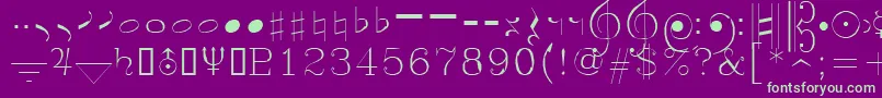 Шрифт Symusic – зелёные шрифты на фиолетовом фоне