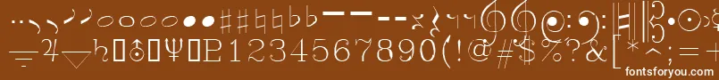 Symusic Font – White Fonts on Brown Background