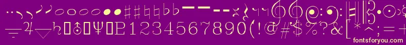 Шрифт Symusic – жёлтые шрифты на фиолетовом фоне