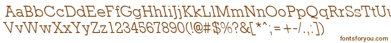 RockneyleftylightRegular Font – Brown Fonts on White Background