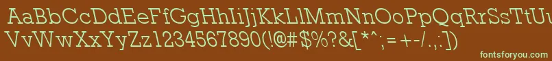 RockneyleftylightRegular Font – Green Fonts on Brown Background