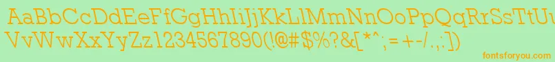 RockneyleftylightRegular Font – Orange Fonts on Green Background