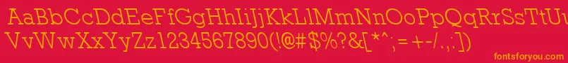 RockneyleftylightRegular Font – Orange Fonts on Red Background