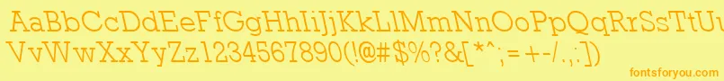 RockneyleftylightRegular Font – Orange Fonts on Yellow Background