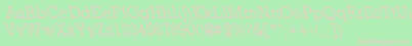 RockneyleftylightRegular Font – Pink Fonts on Green Background