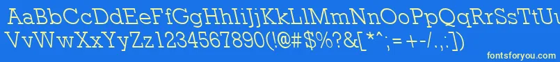 RockneyleftylightRegular Font – Yellow Fonts on Blue Background