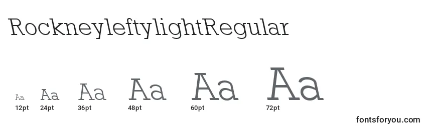 Размеры шрифта RockneyleftylightRegular