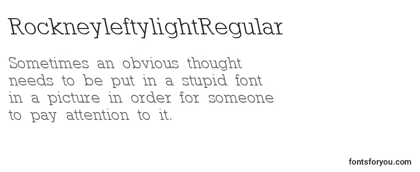 Шрифт RockneyleftylightRegular