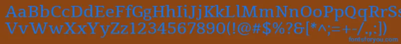 TienneRegular Font – Blue Fonts on Brown Background