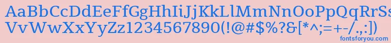 TienneRegular Font – Blue Fonts on Pink Background