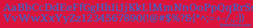 TienneRegular Font – Blue Fonts on Red Background