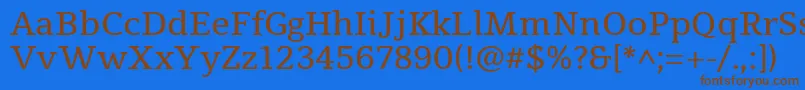 TienneRegular Font – Brown Fonts on Blue Background