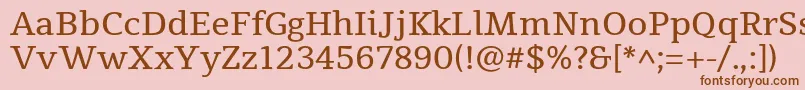 TienneRegular Font – Brown Fonts on Pink Background