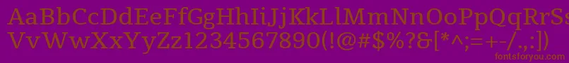 TienneRegular Font – Brown Fonts on Purple Background