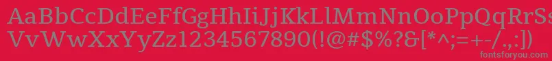 TienneRegular Font – Gray Fonts on Red Background