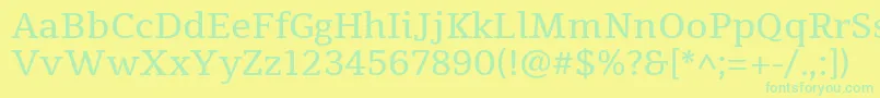 TienneRegular Font – Green Fonts on Yellow Background