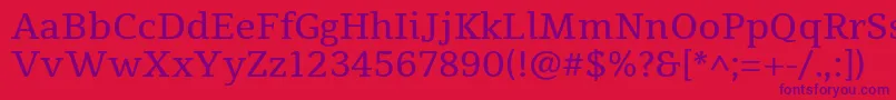 Шрифт TienneRegular – фиолетовые шрифты на красном фоне