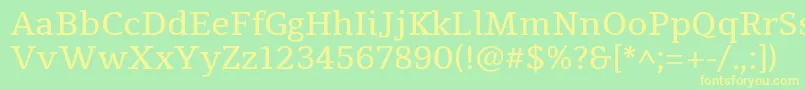 TienneRegular Font – Yellow Fonts on Green Background