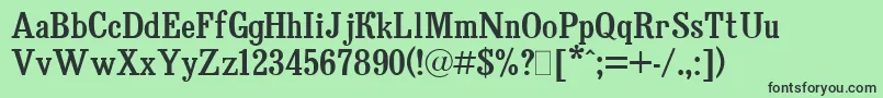 フォントBruskovayaPlain.001.001 – 緑の背景に黒い文字
