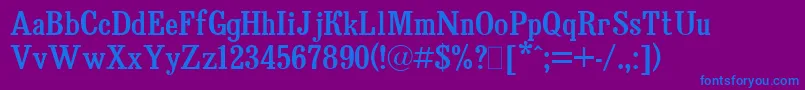 フォントBruskovayaPlain.001.001 – 紫色の背景に青い文字