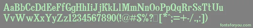 フォントBruskovayaPlain.001.001 – 灰色の背景に緑のフォント