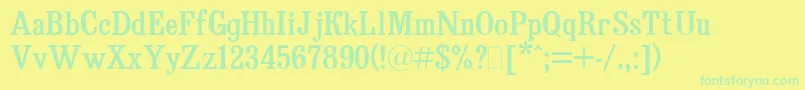 BruskovayaPlain.001.001 Font – Green Fonts on Yellow Background