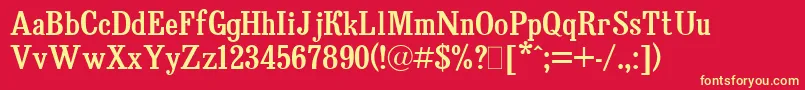 BruskovayaPlain.001.001 Font – Yellow Fonts on Red Background