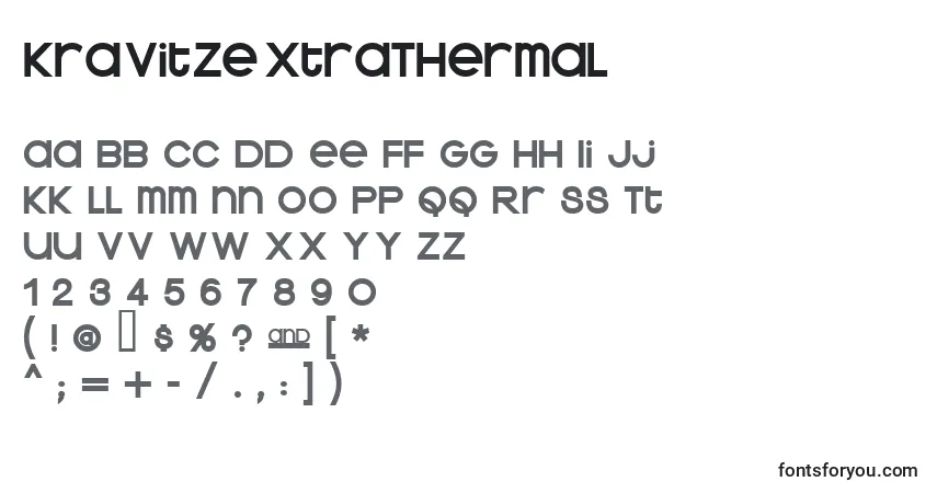 A fonte KravitzExtraThermal – alfabeto, números, caracteres especiais