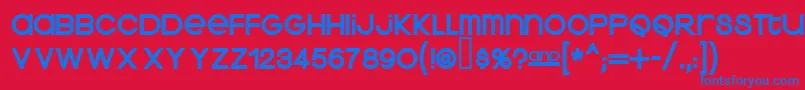 KravitzExtraThermal-fontti – siniset fontit punaisella taustalla