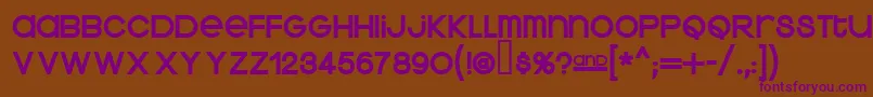Więcej informacji o czcionce KravitzExtraThermal Czcionka KravitzExtraThermal – fioletowe czcionki na brązowym tle