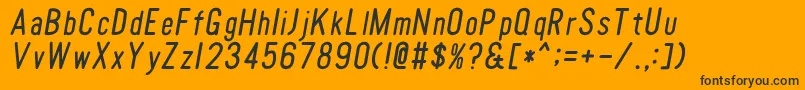 TomatoroundcondensedOblique-Schriftart – Schwarze Schriften auf orangefarbenem Hintergrund