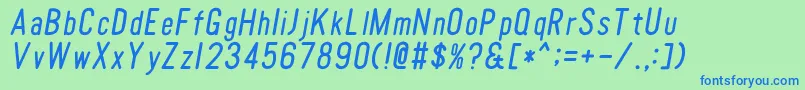 TomatoroundcondensedOblique Font – Blue Fonts on Green Background
