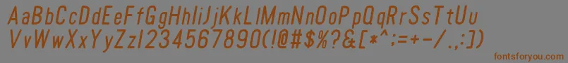 TomatoroundcondensedOblique Font – Brown Fonts on Gray Background