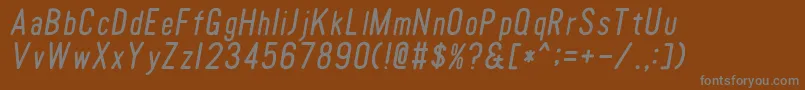 Police TomatoroundcondensedOblique – polices grises sur fond brun