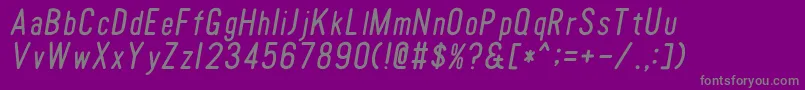 Police TomatoroundcondensedOblique – polices grises sur fond violet