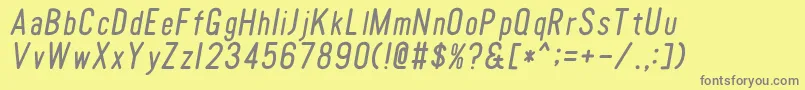 TomatoroundcondensedOblique Font – Gray Fonts on Yellow Background