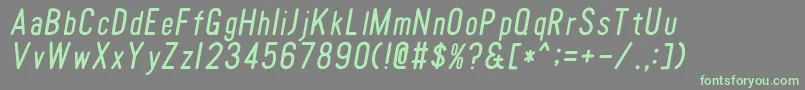 TomatoroundcondensedOblique Font – Green Fonts on Gray Background