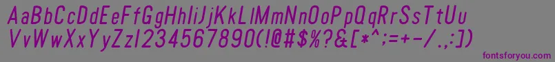 TomatoroundcondensedOblique Font – Purple Fonts on Gray Background